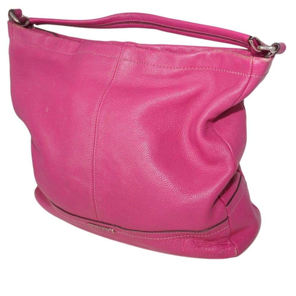 Coach Pink Park Pebble Leather Hobo Bag Magenta Fuchsia F23293 - Picture 4 of 16